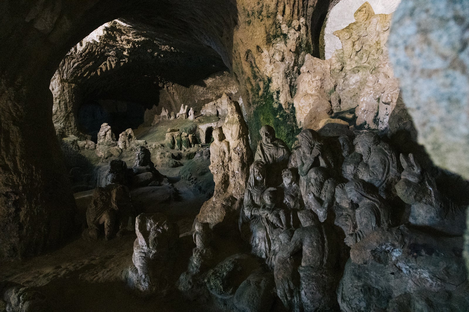 statues at Chiesetta di Piedigrotta in Pizzo, Calabria, Italy
