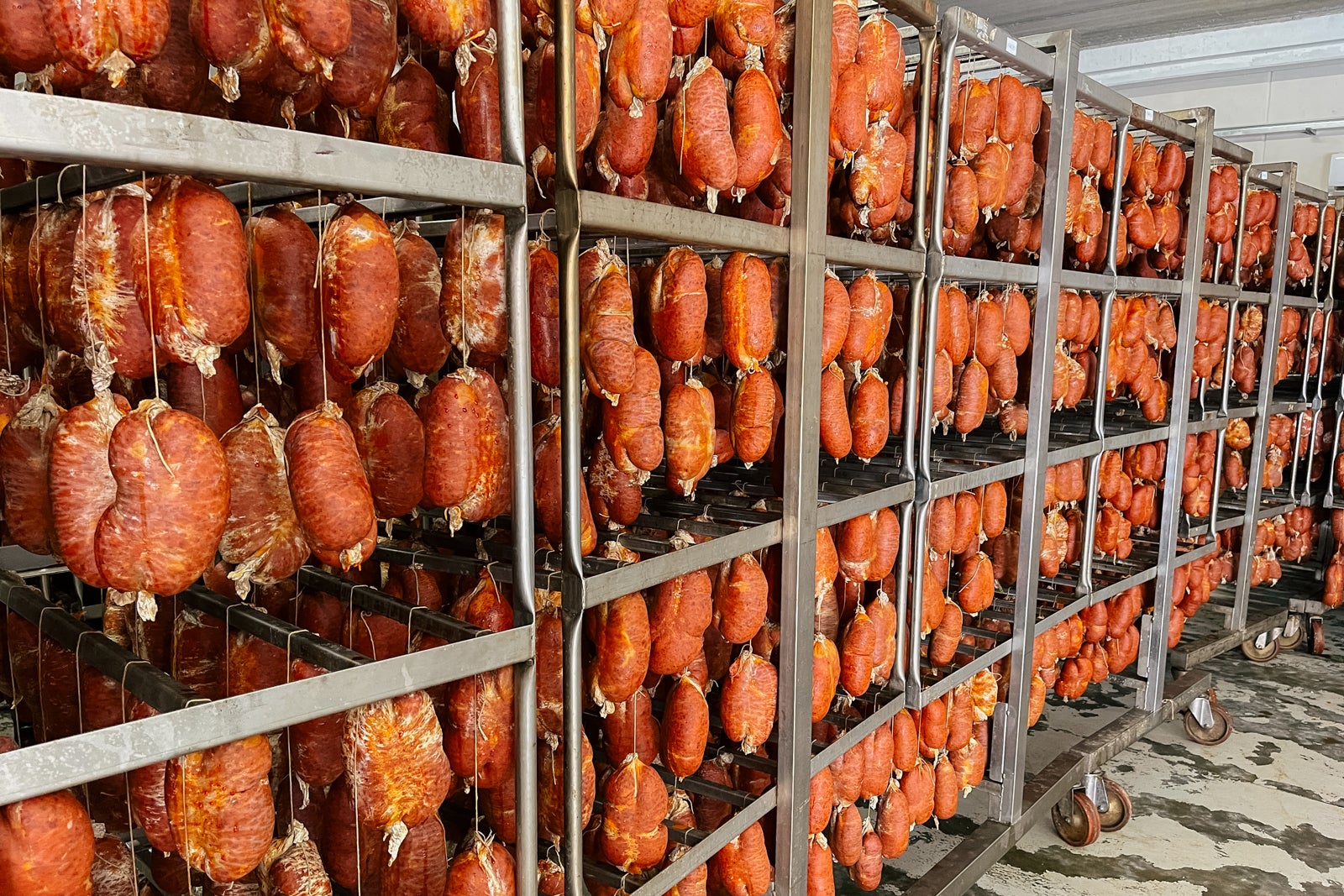 nduja made at Nduja e Salumi di Bellantone Gabriella in Spilinga, Calabria, Italy.