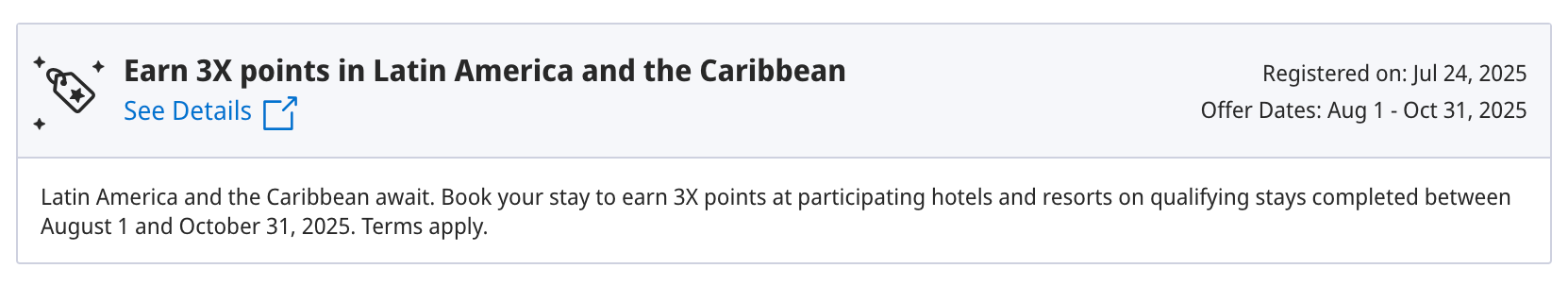 Hyatt 3x Latin American promo