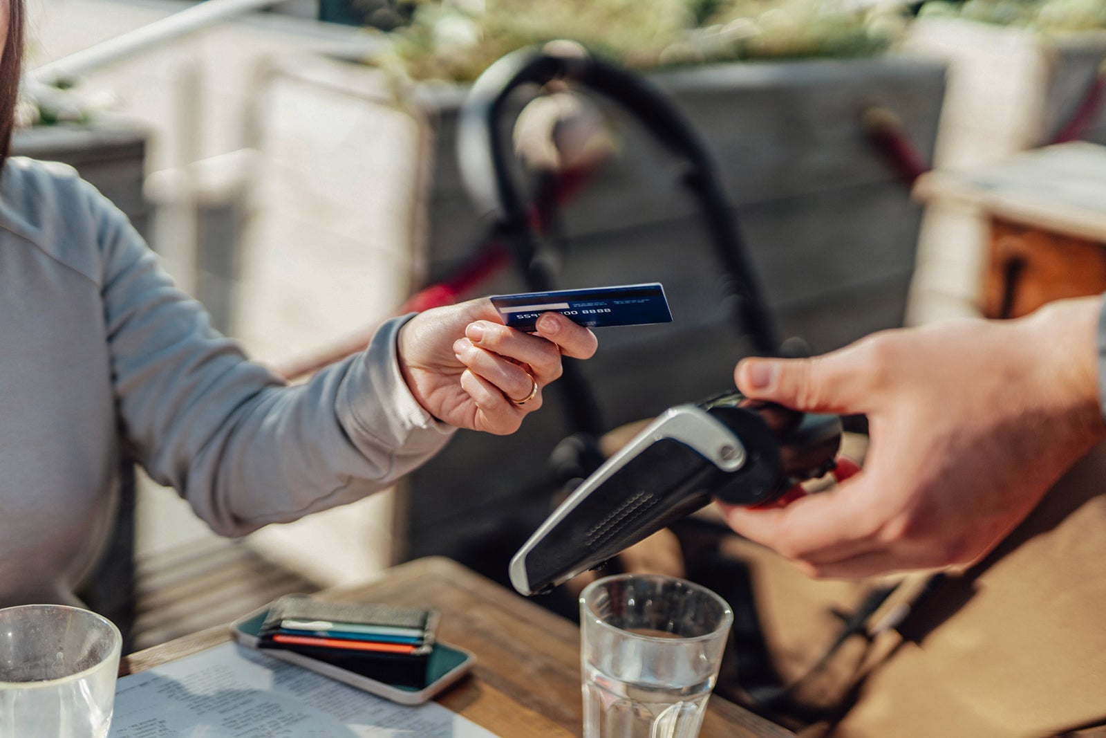 Paying With Credit Card At Restaurant