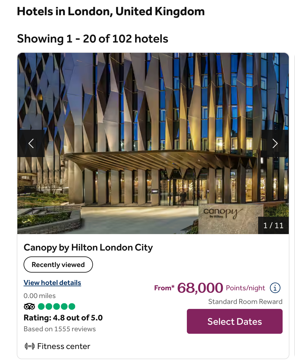 Hilton award screenshot