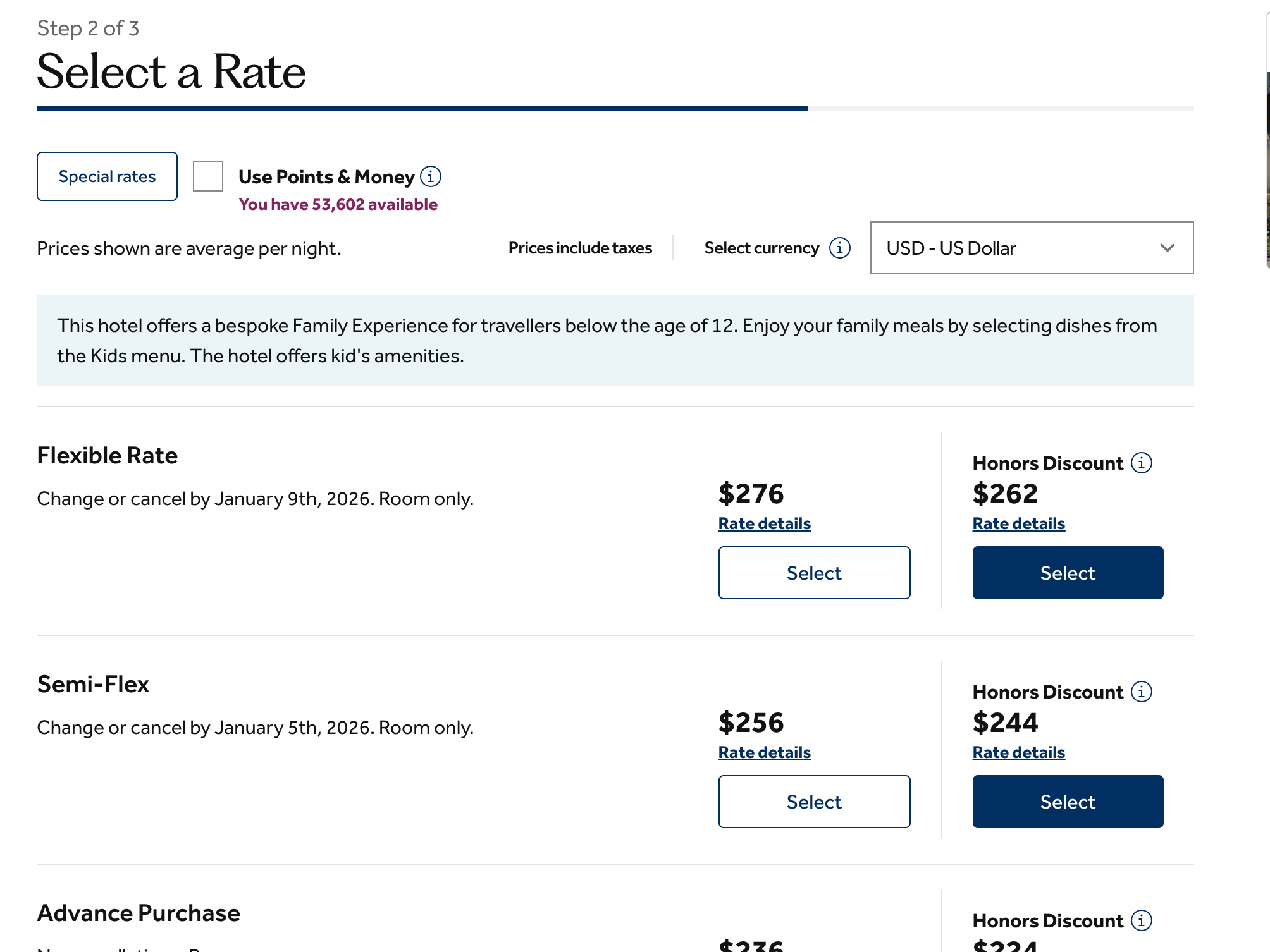 Booking a Hilton in January