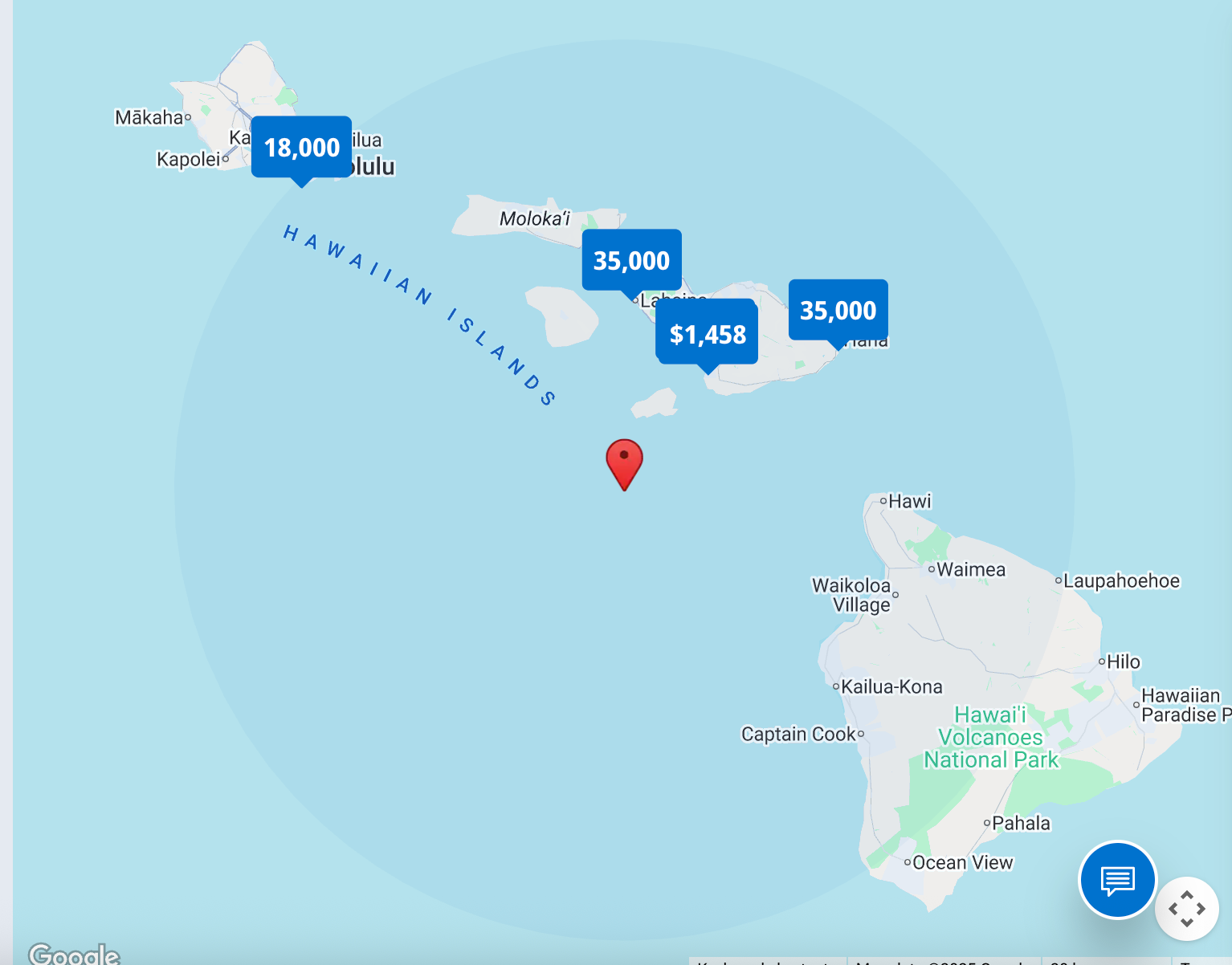 Map feature at Hyatt showing points availability.