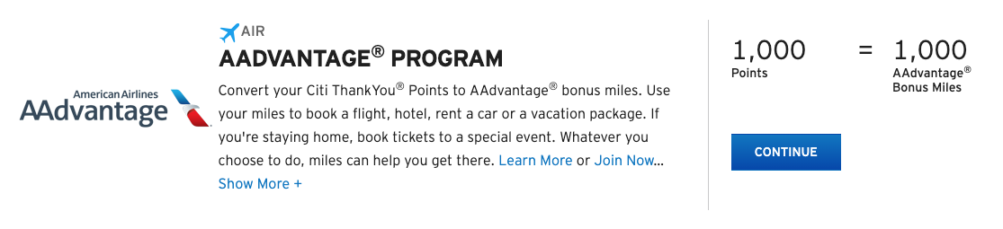 Citi Rewards screenshot
