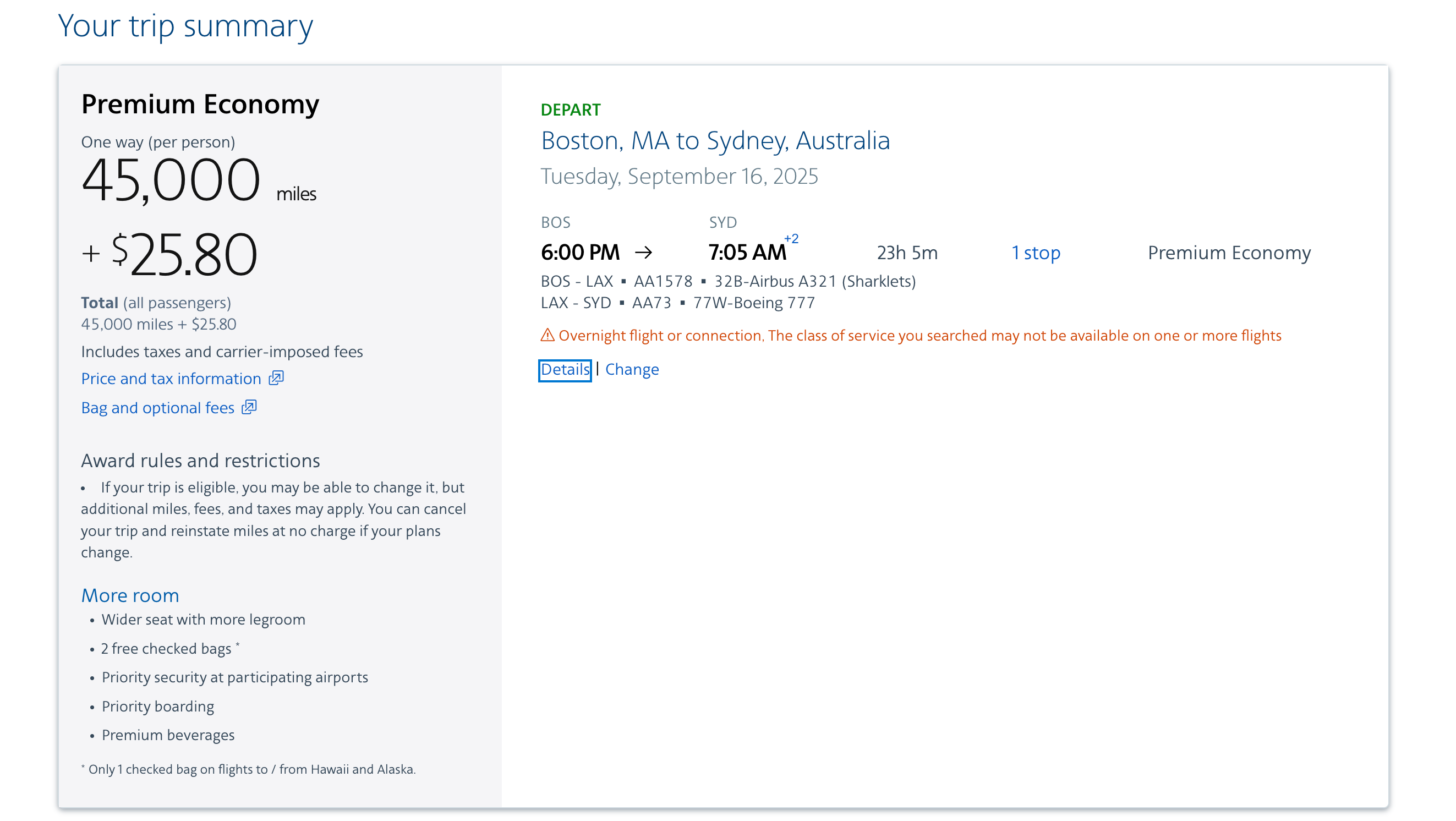 AAdvantage screenshot
