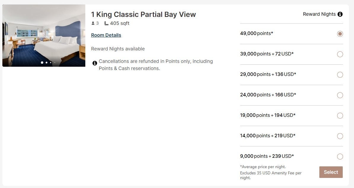 Booking an IHG room with points