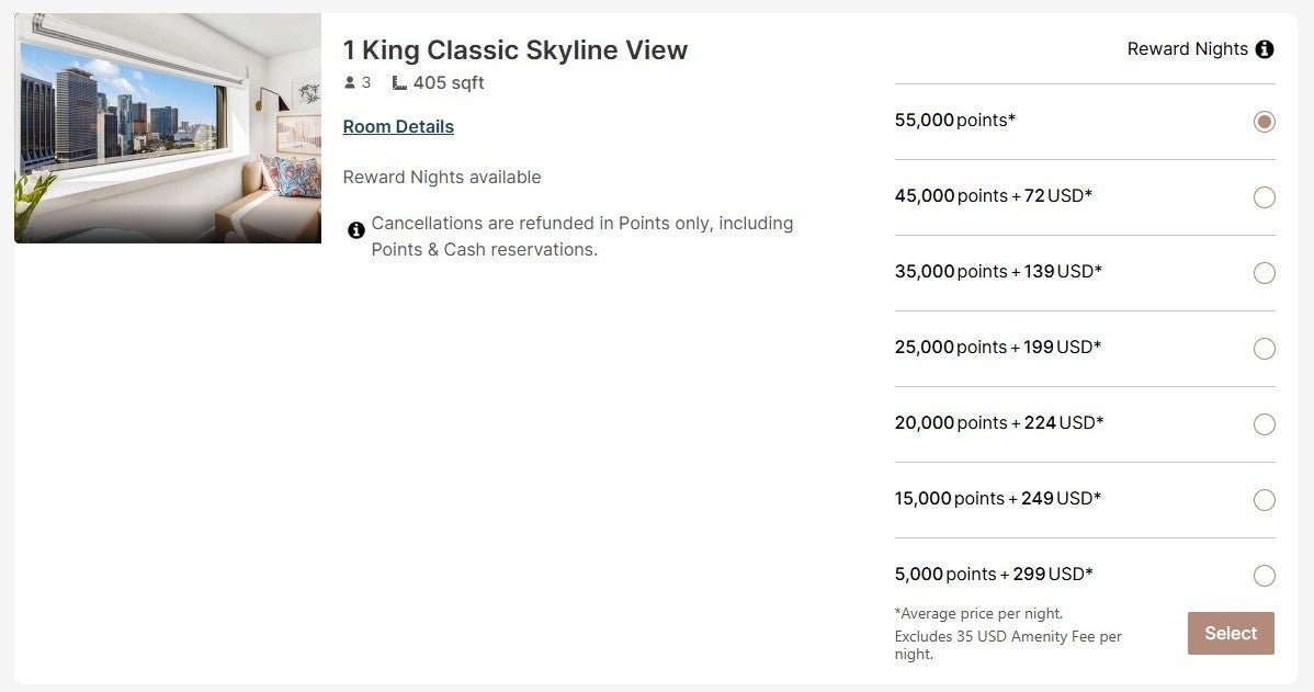 Booking a premium IHG room with points