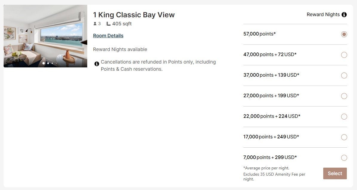 Booking a premium IHG room with points