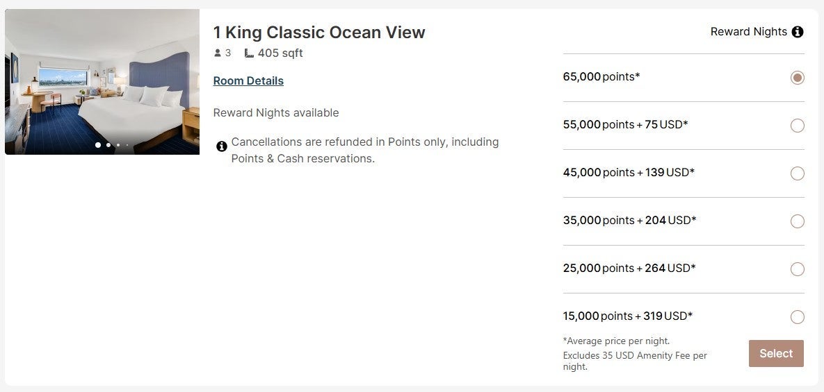 Booking a premium IHG room with points