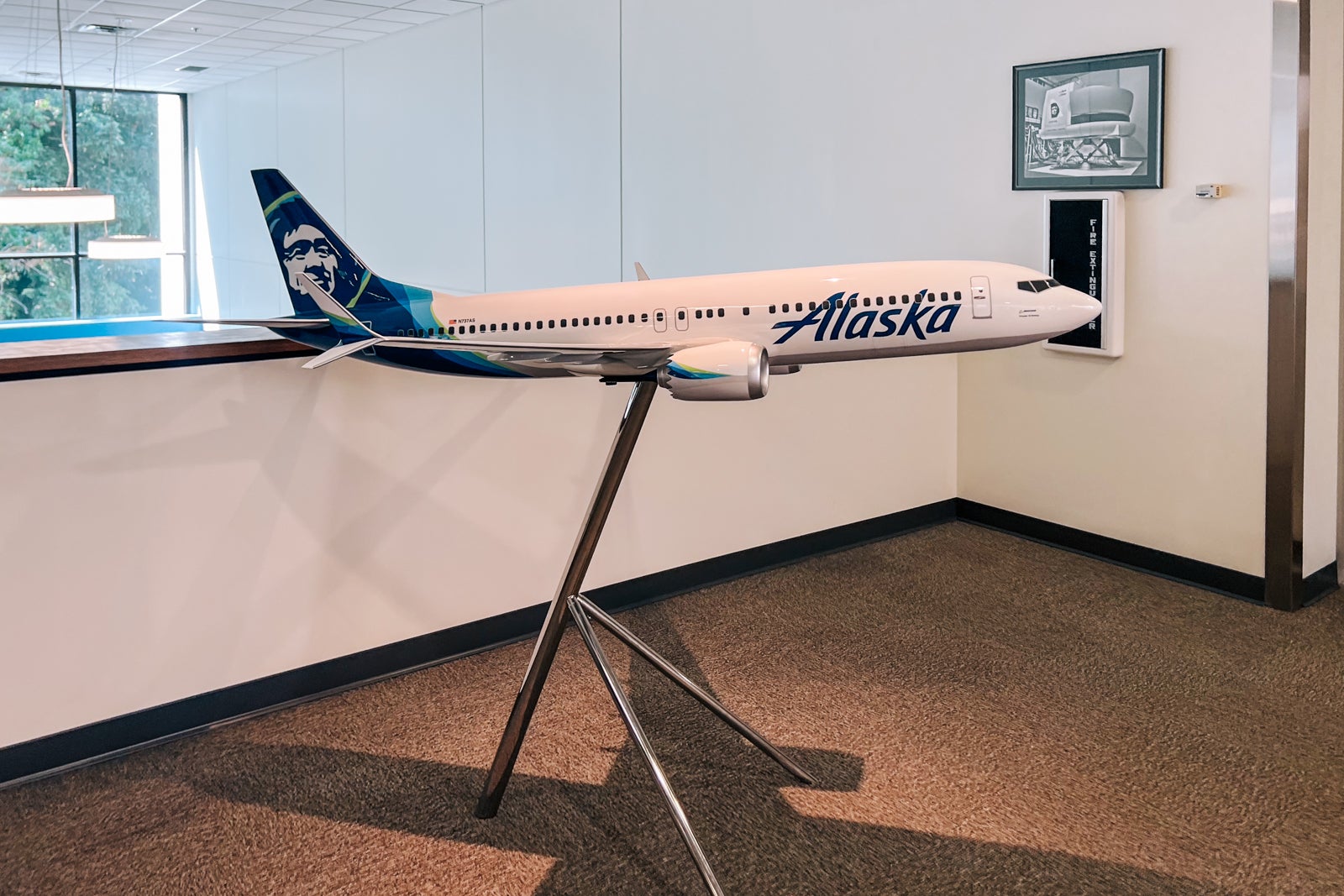 A model Alaska Airlines aircraft at the company's headquarters in Seattle