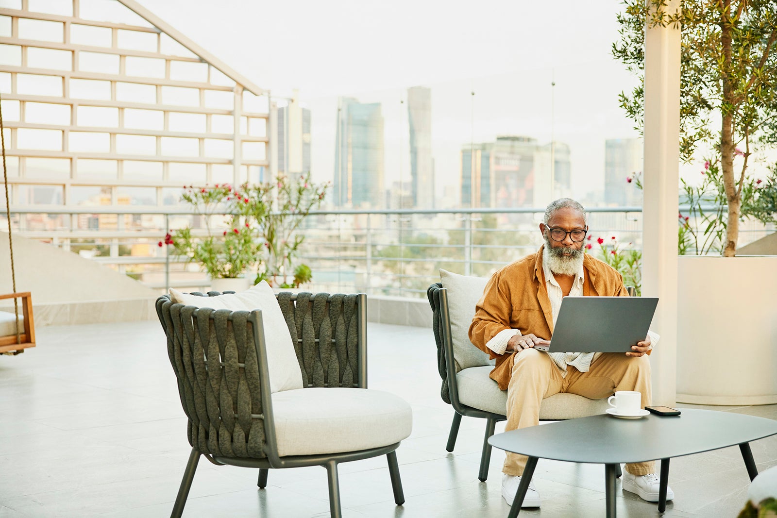 Man using a laptop