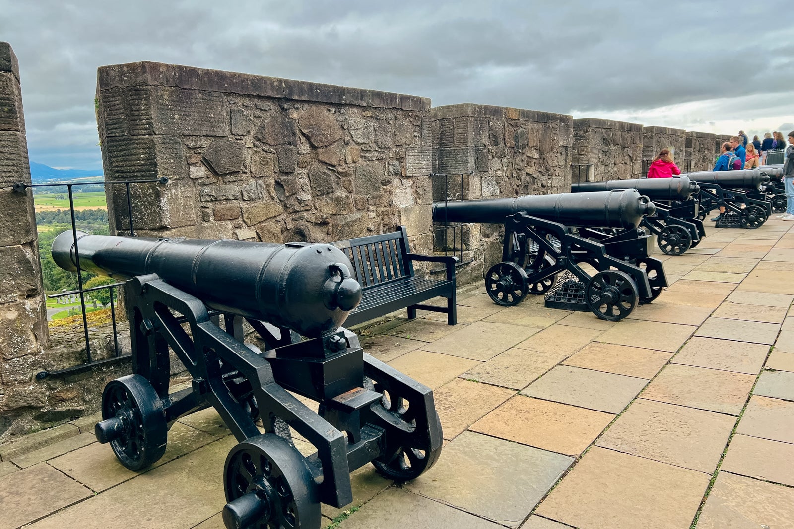 A row of cannon at Stirling Castle.