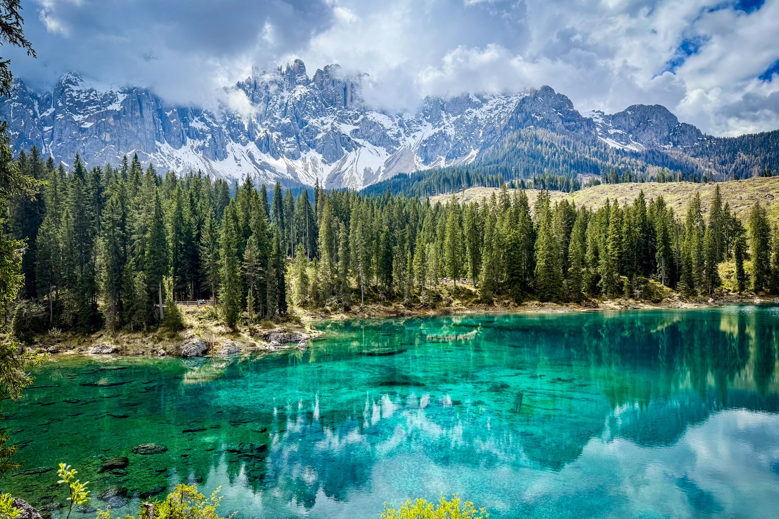 lake with mountains and trees