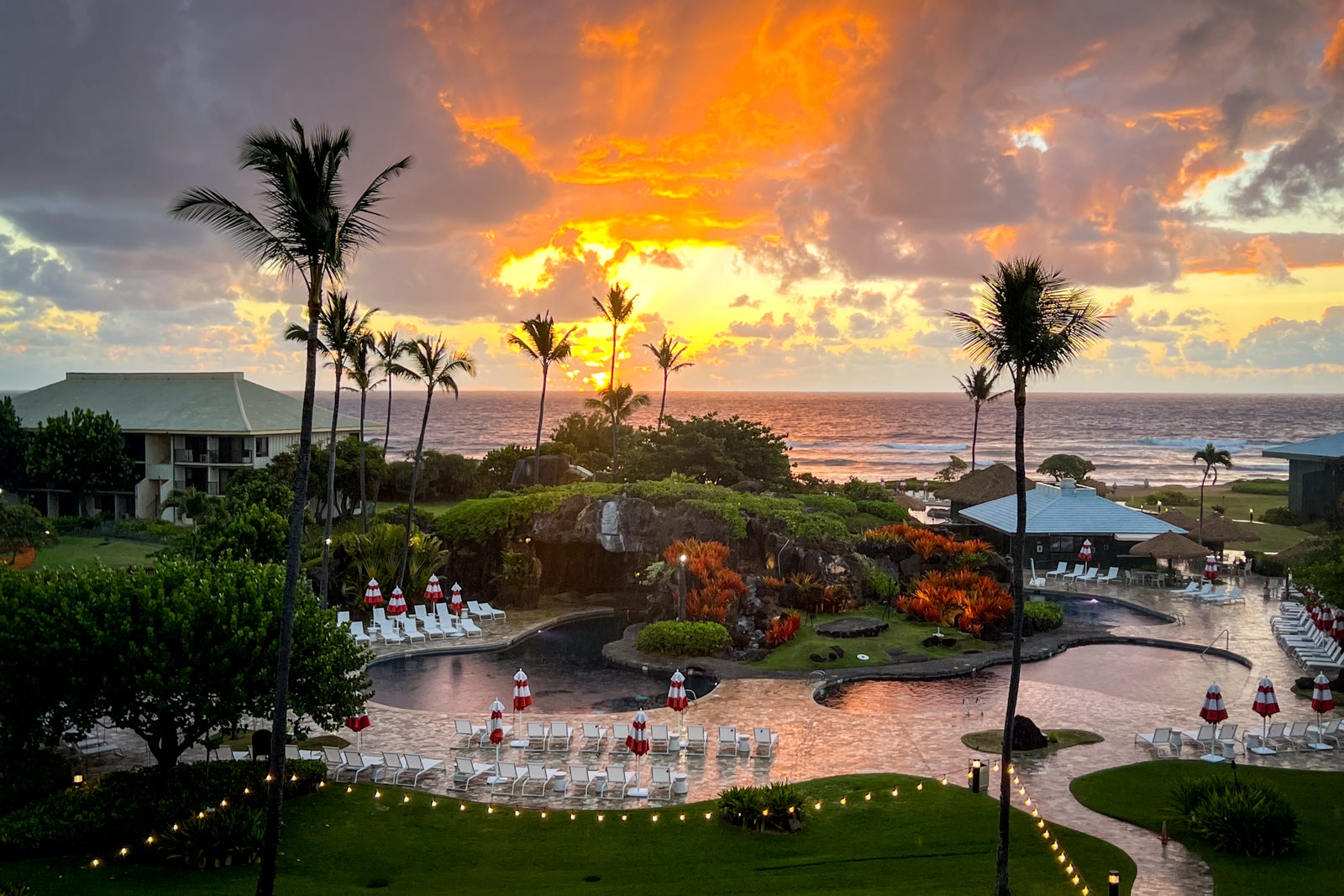 View from a room at Outrigger Kauai Beach Resort & Spa