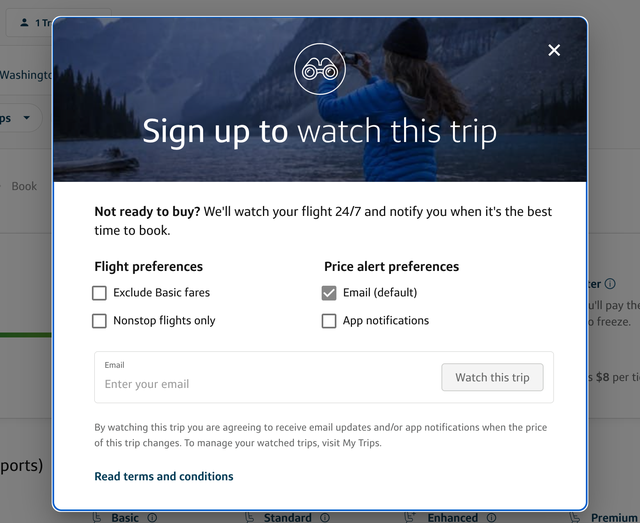 Capital One Travel watch this trip