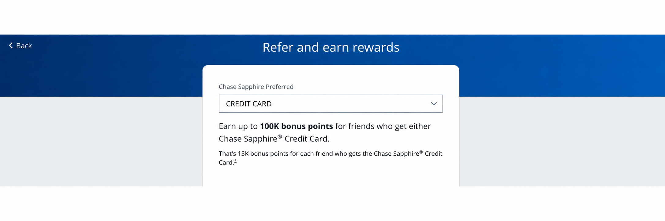 Chase Sapphire referral page