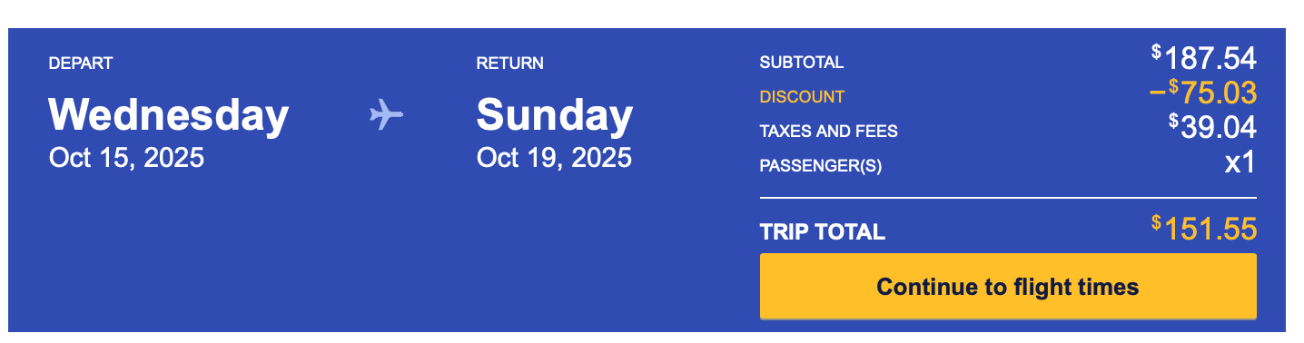 Denver ticket from Chicago.