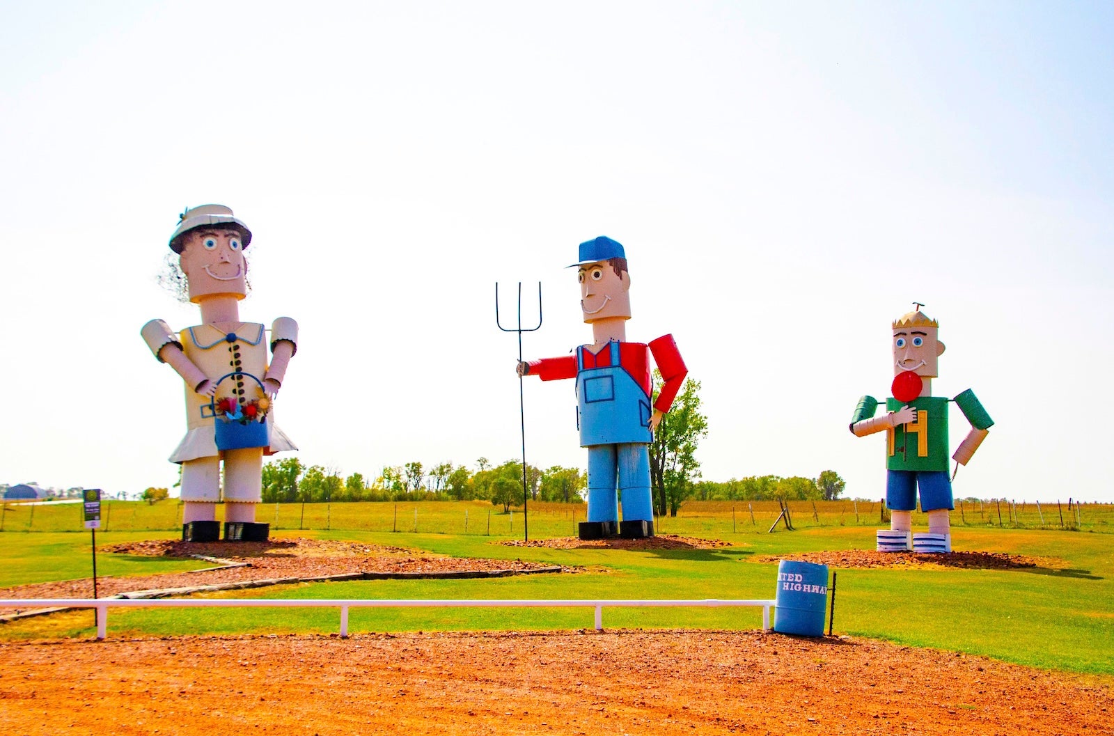 statues on side of road