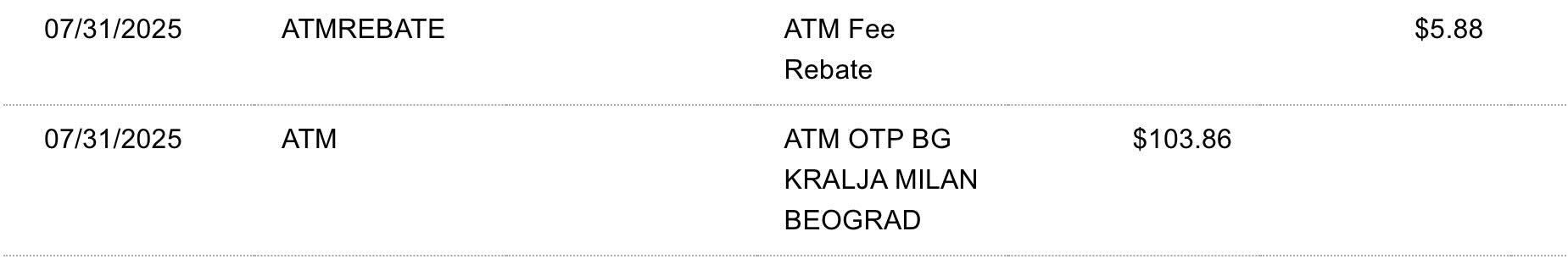 Schwab checking account screenshot