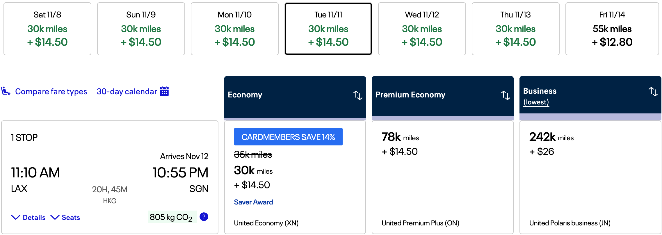 United LAX to Vietnam deal screenshot