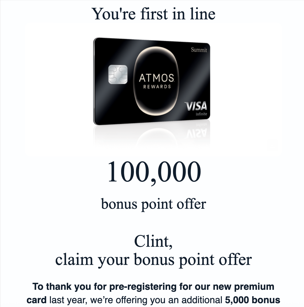 New credit card offer email. ALASKA