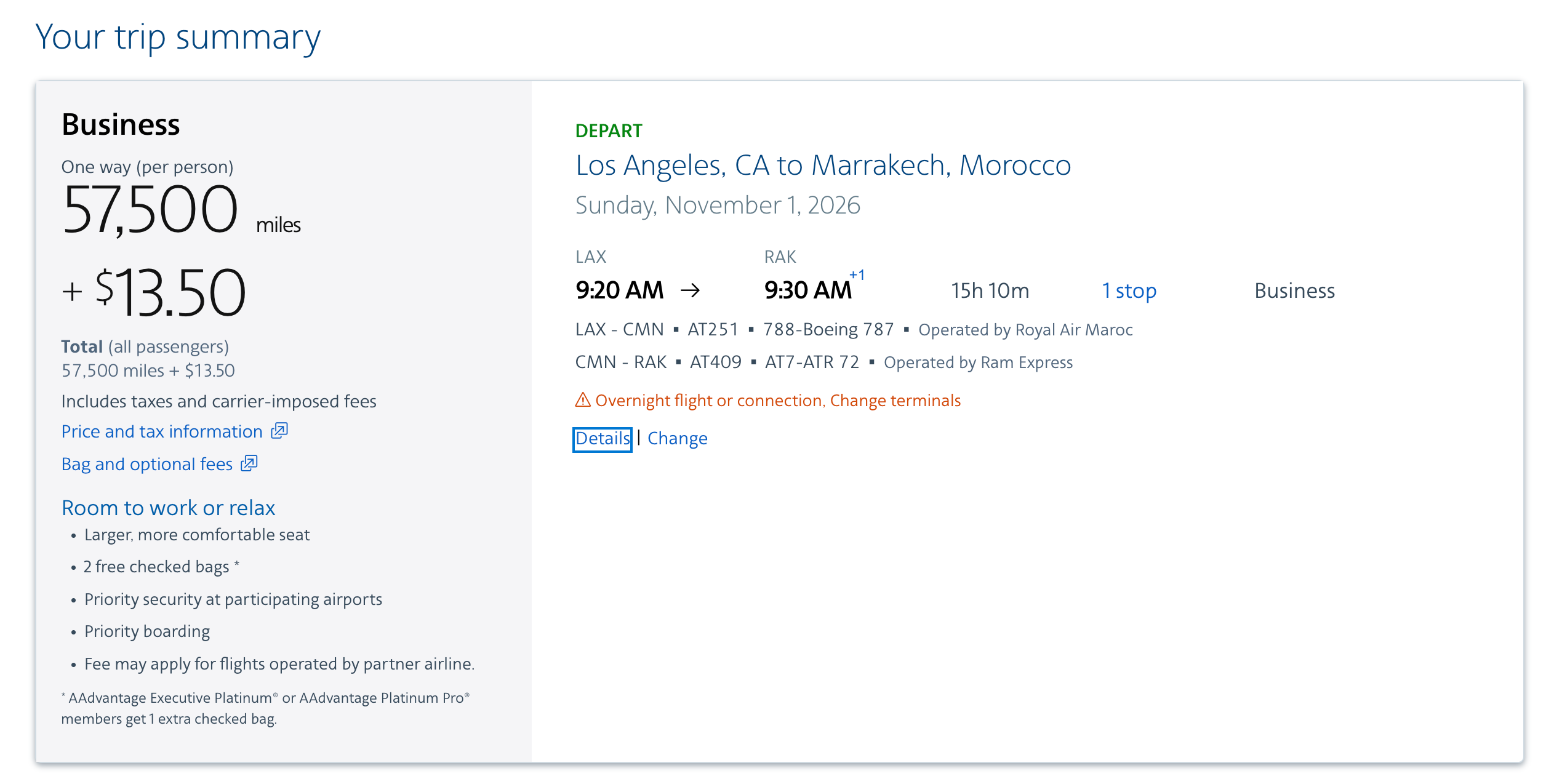 AAdvantage screenshot