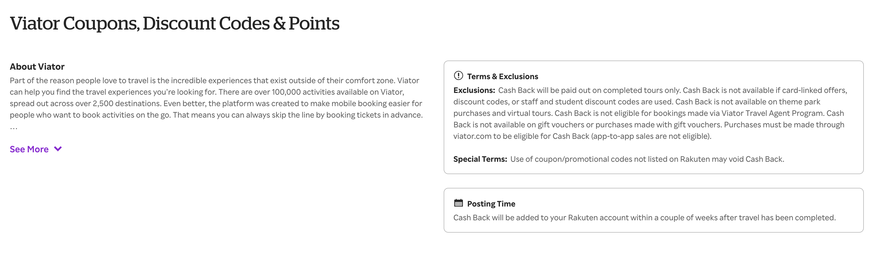 Rakuten Viator terms