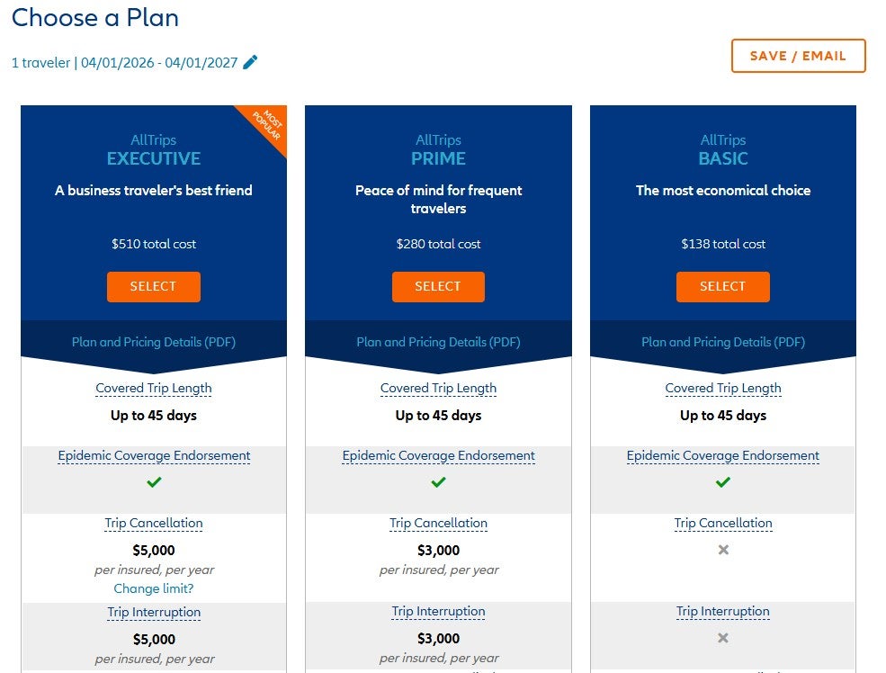 Annual multi-trip Allianz travel insurance quotes