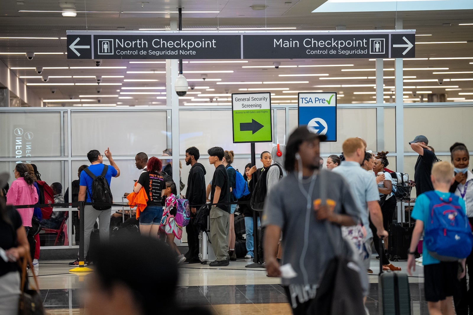 A TSA checkpoint at Hartsfield-Jackson Atlanta International Airport (ATL).