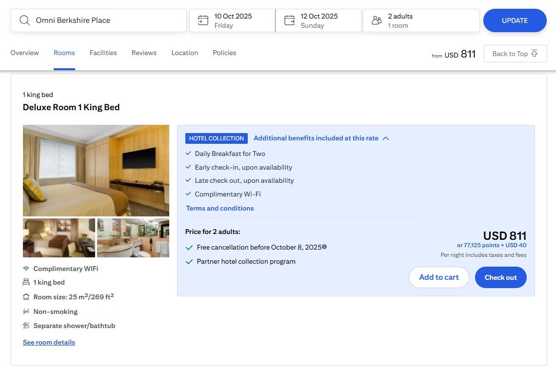 A hotel collection rate is booked through city trip