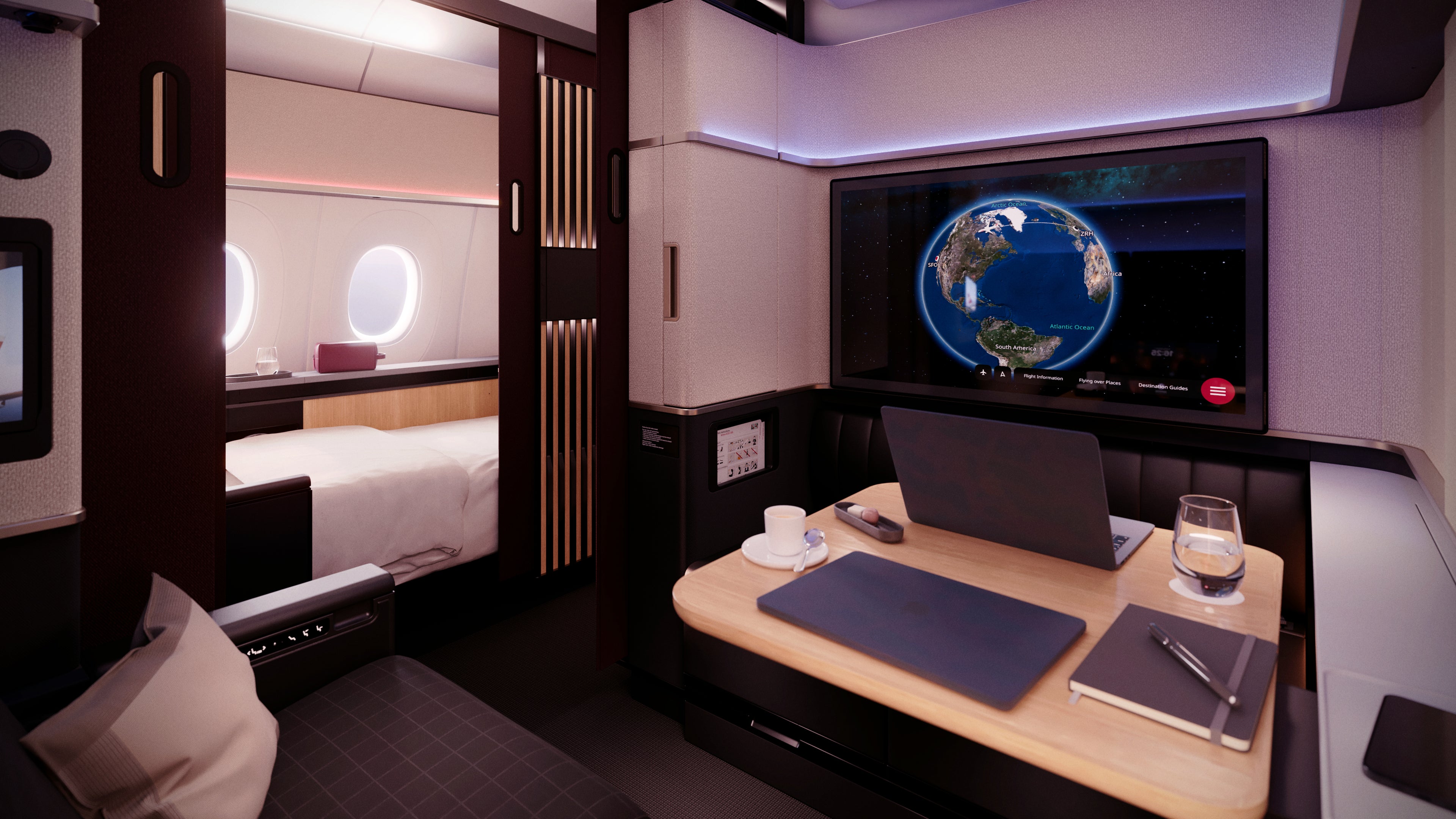 New Swiss first-class cabin.