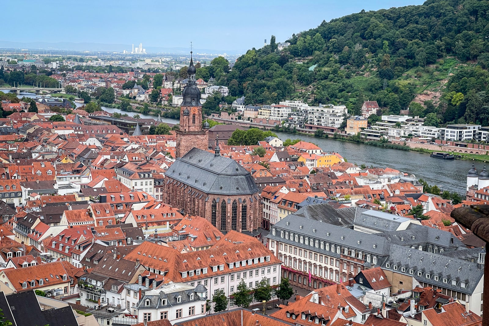 View of Heidelberg's Heiliggeistkirche from above.