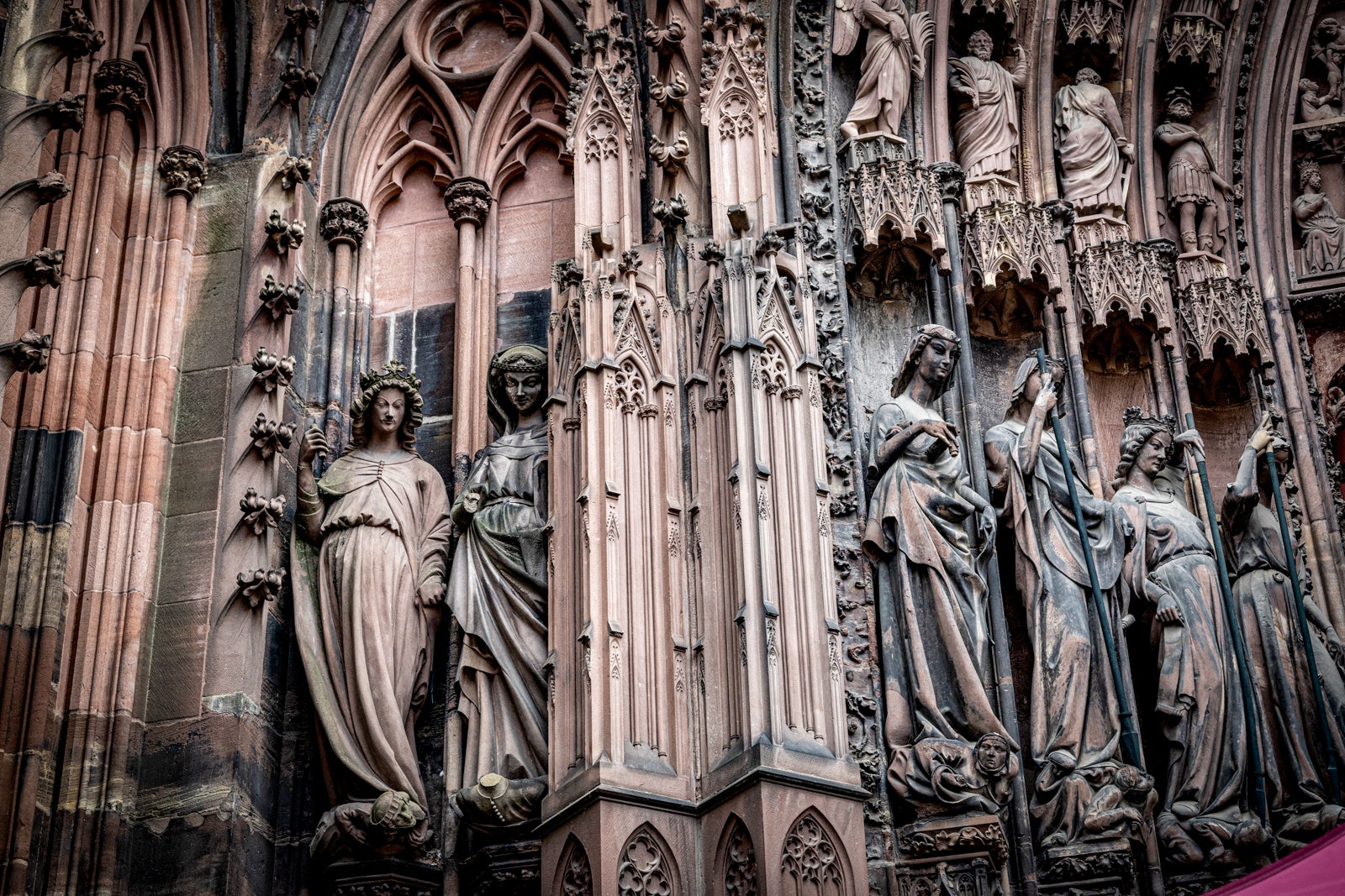 Notre Dame Cathedral sculptures in Strasbourg, France