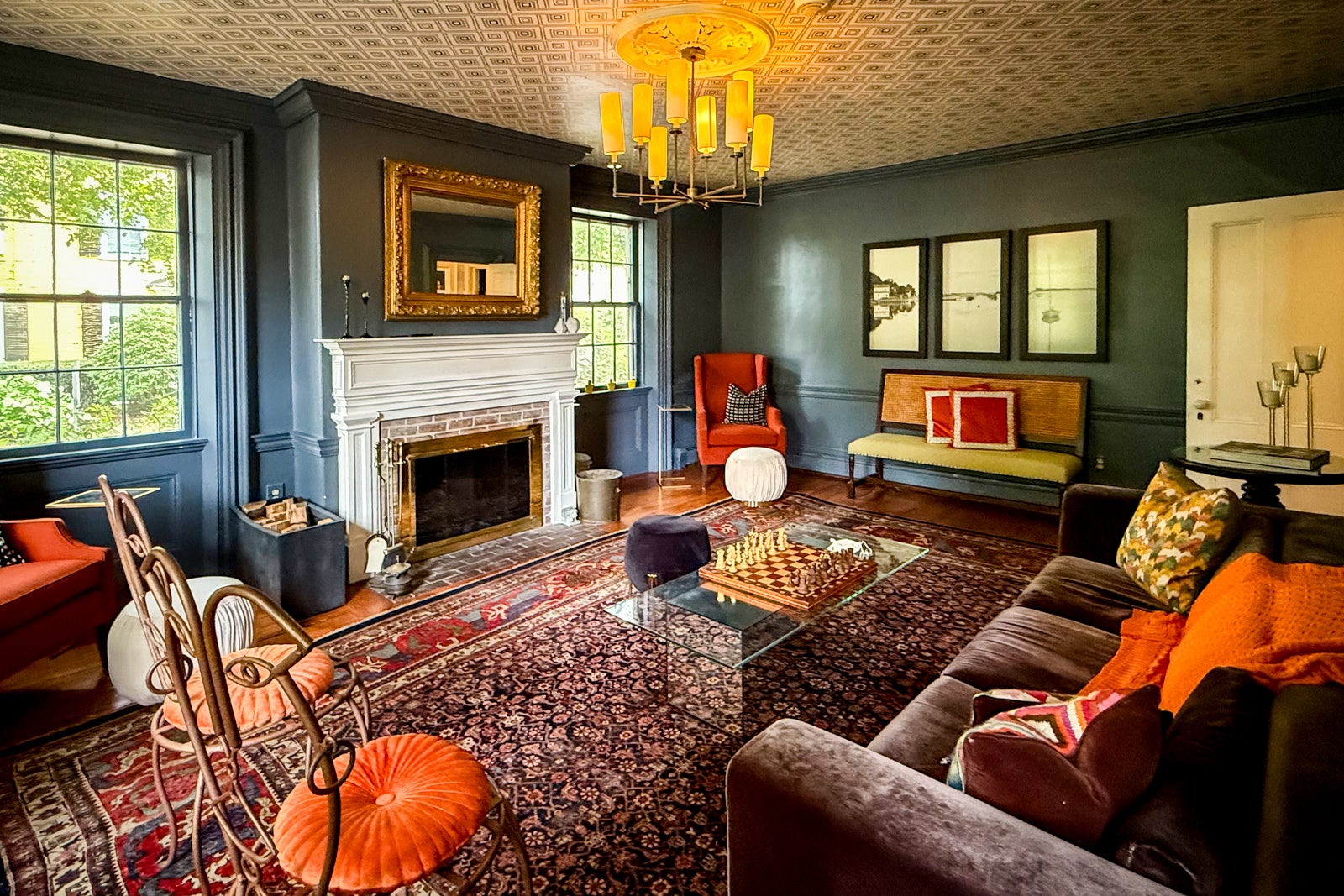 fireplace in living room