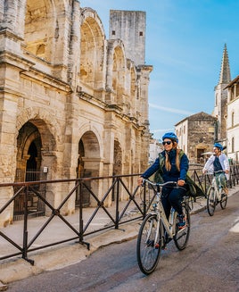 woman riding bicycle in the city