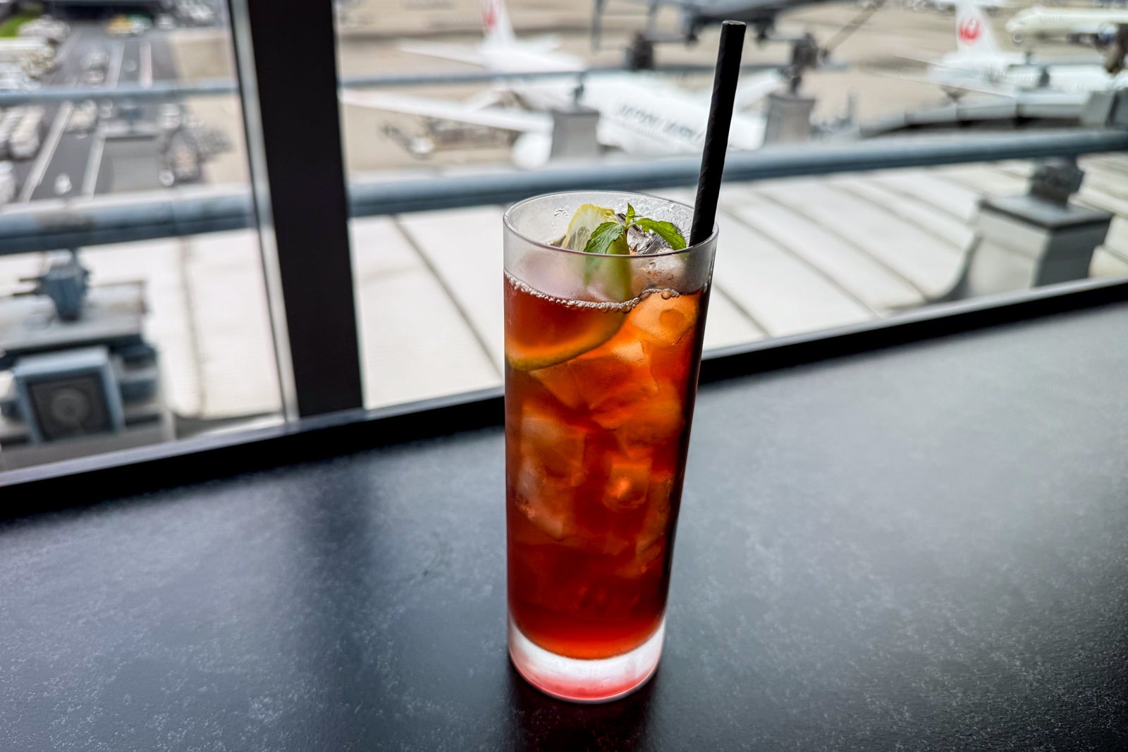 Drinking in the Centurion Lounge