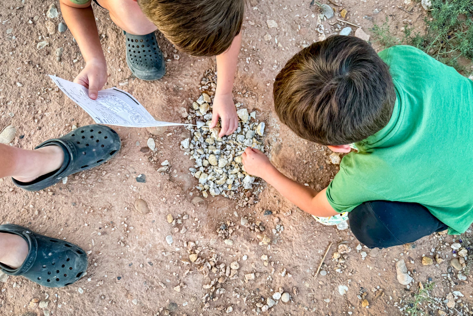 boys looking for geodes