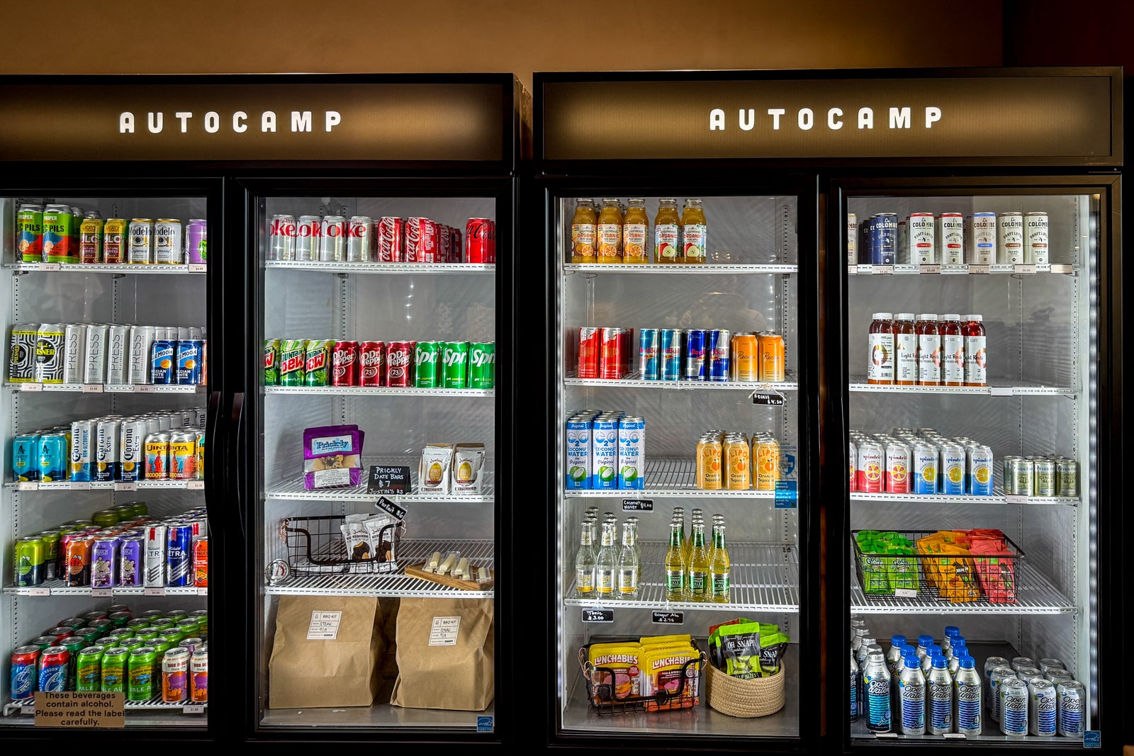 drink coolers in a hotel gift shop