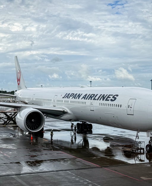 Japan Airlines 777-300ER at Narita International Airport.