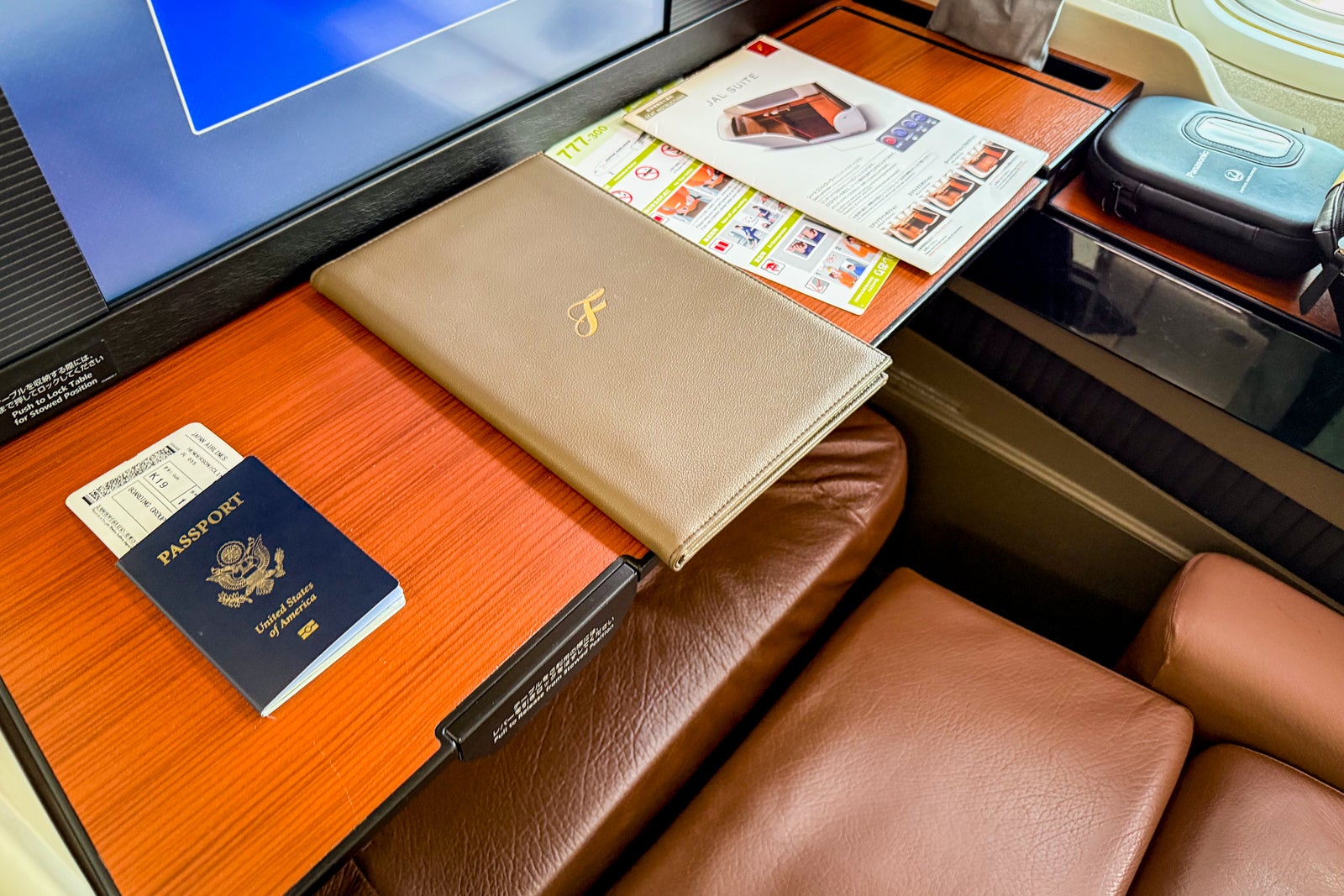 JAL first class cabin amenity kit