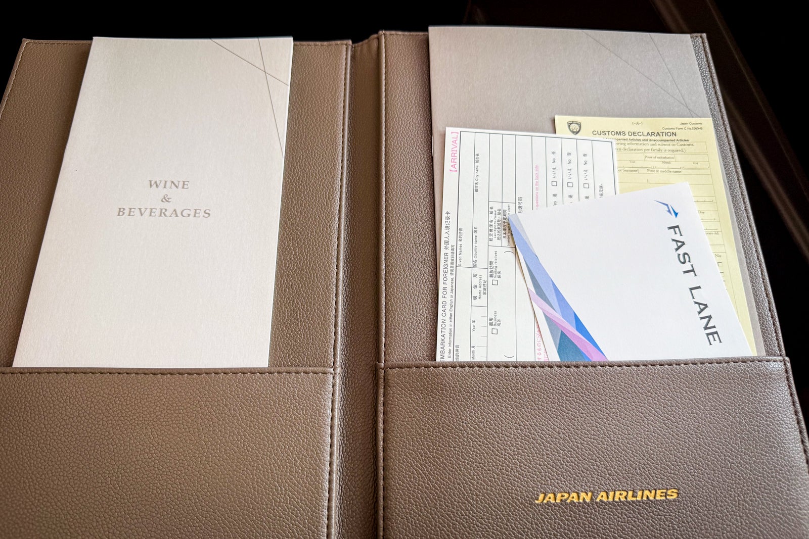 JAL first class cabin amenity kit