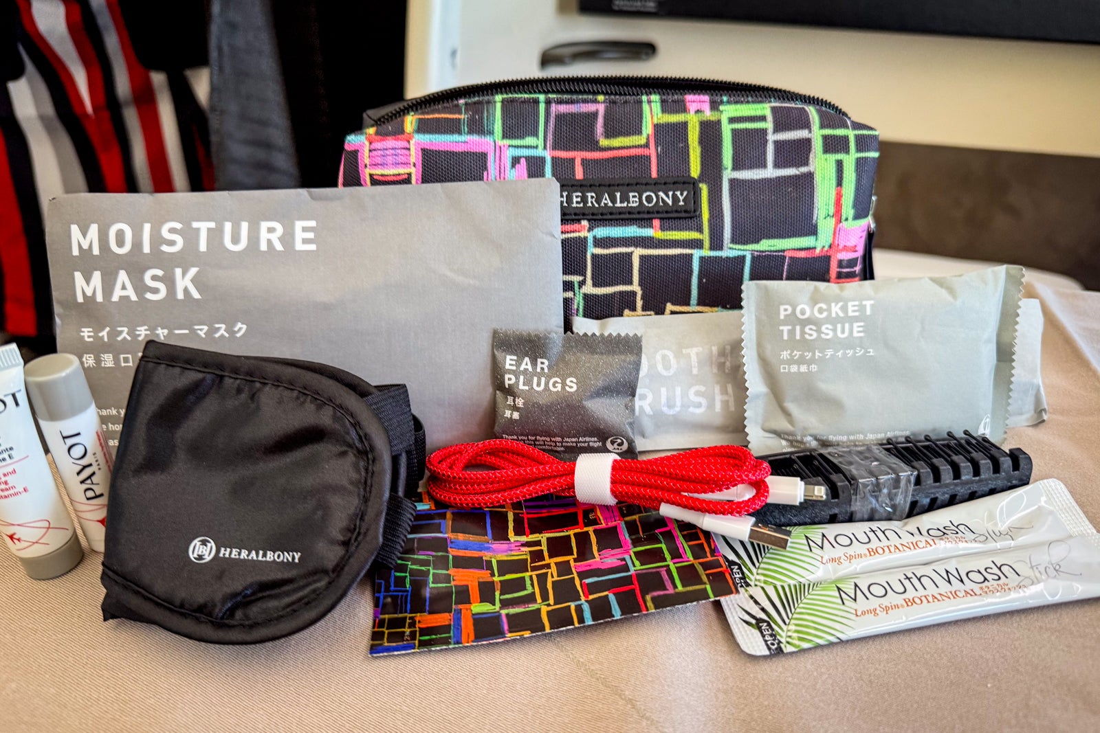 JAL first class cabin amenity kit