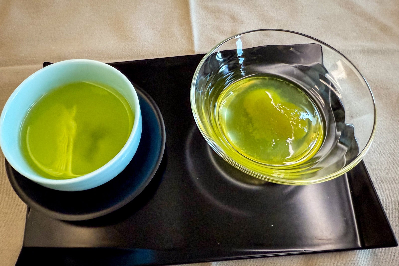 Dessert in Japan Airlines first class.