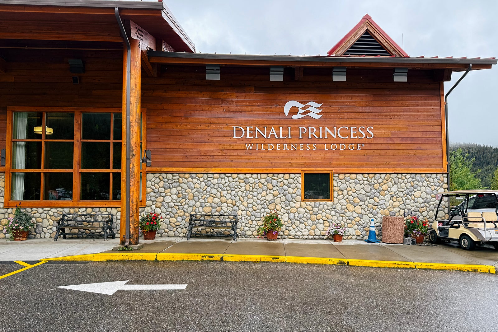 log and stone exterior of Denali Princess Wilderness Lodge