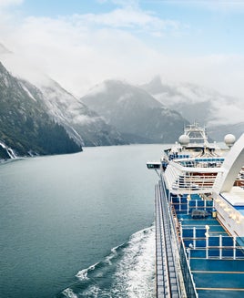 A Princess ship sailing in Alaska.