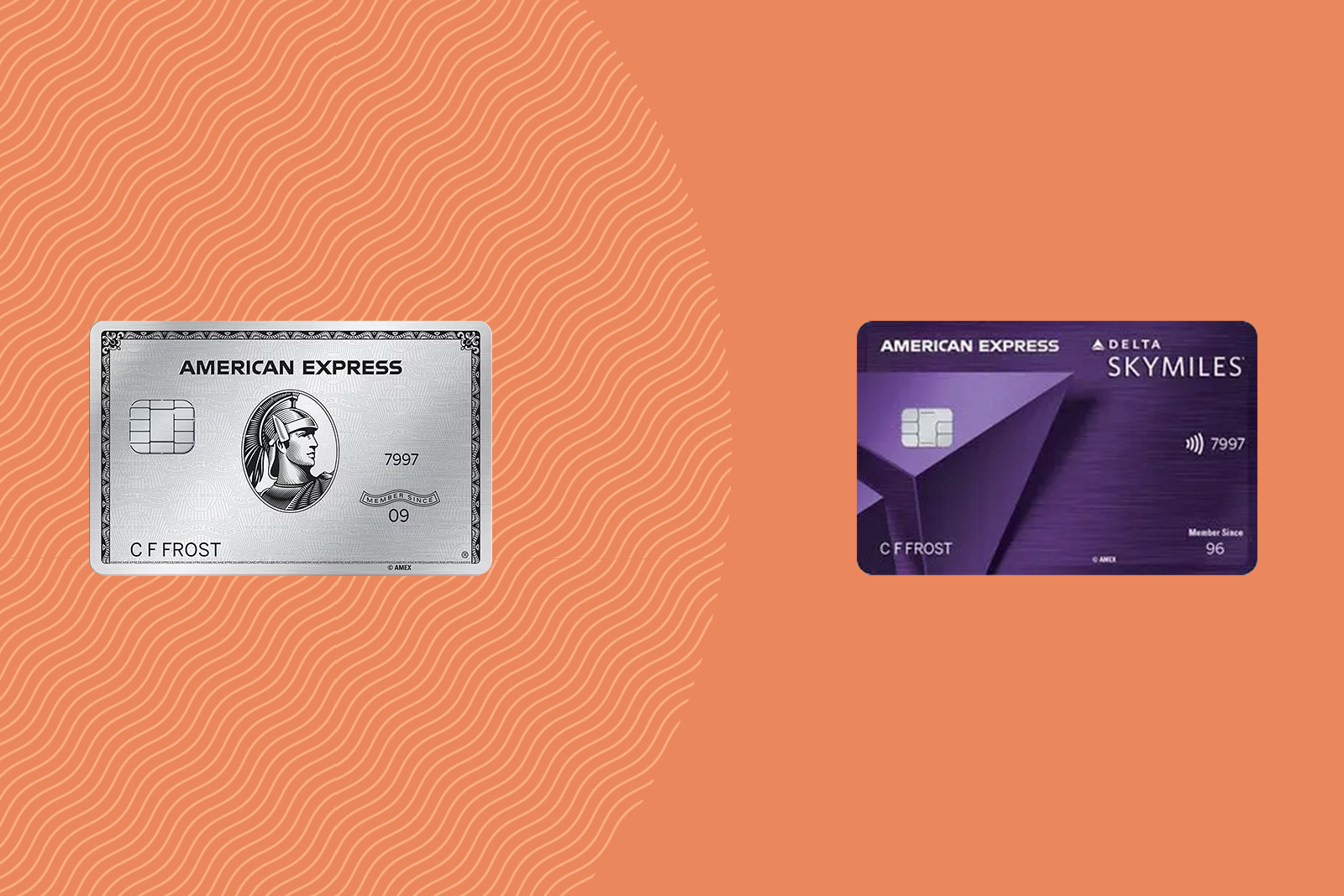 Amex Platinum vs. Delta Reserve card art