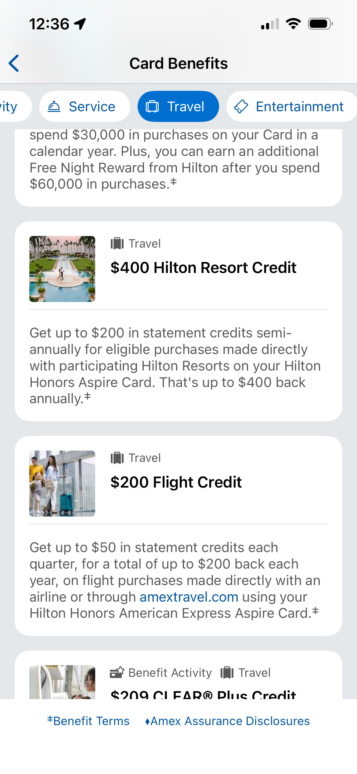 American Express benefits tracking app