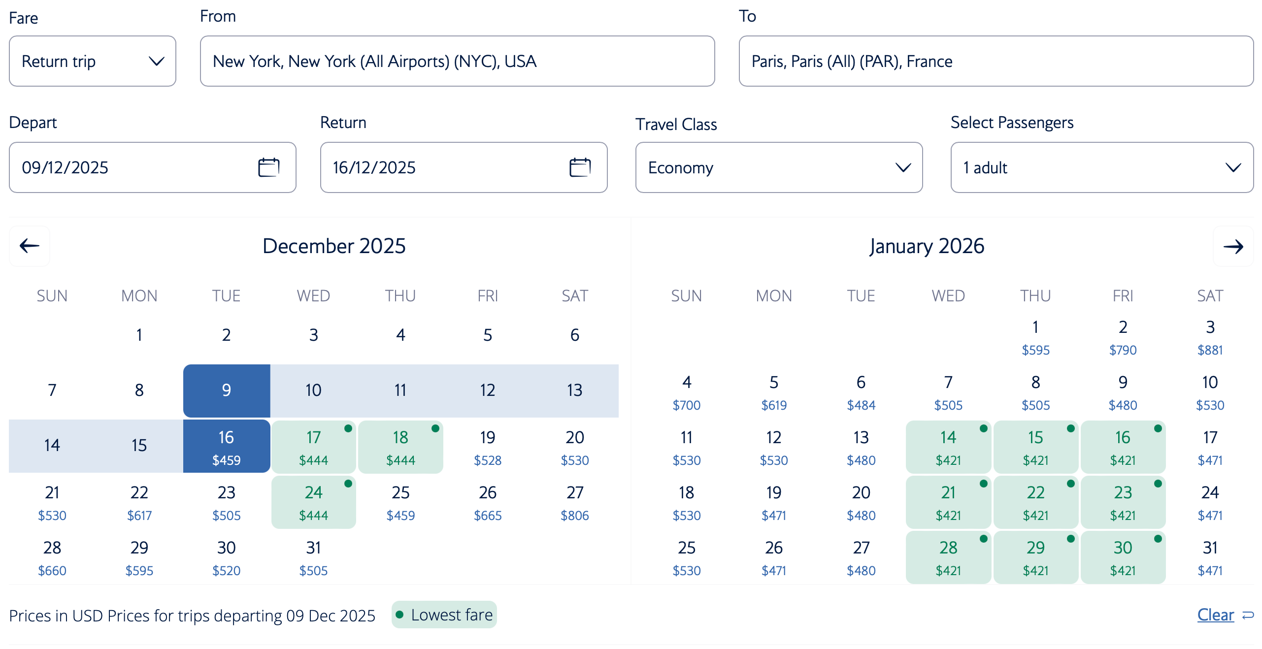 BA pricing