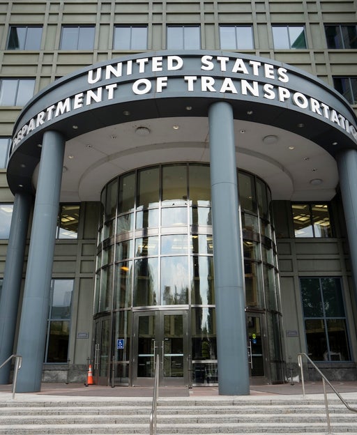 Washington, DC, USA - June 22, 2022: Front view of the United States Department of Transportation (DOT) headquarters in the Southeast Federal Center in Washington, DC.