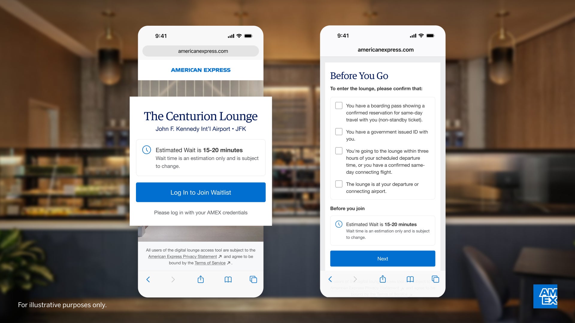 Amex app promo material